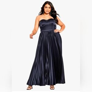 City Chic Midnight Blue/Navy Strapless Gown